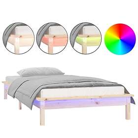 vidaXL Bed Frame LED 75x190 cm massivt trä 820631