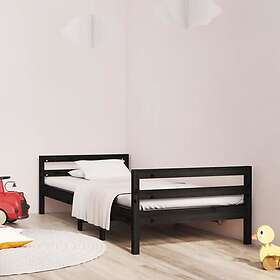 vidaXL Sängram svart 90x190 cm massiv furu 821638