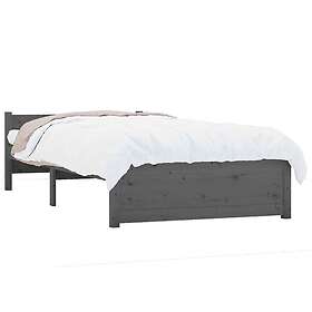 vidaXL Bed Frame grå massivt trä 75x190 cm 815006