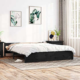 vidaXL Sängynrunko svart massivt trä 160x200 cm 815058