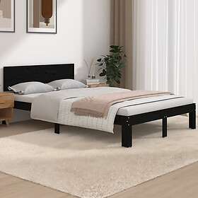 vidaXL Sängynrunko svart massivt trä 120x190 cm 4FT 810469