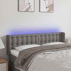 vidaXL Sänggavel LED mörkgrå 147x16x78/88 cm tyg 3123669