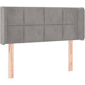 vidaXL Sänggavel LED ljusgrå 83x16x78/88 cm sammet 3123266