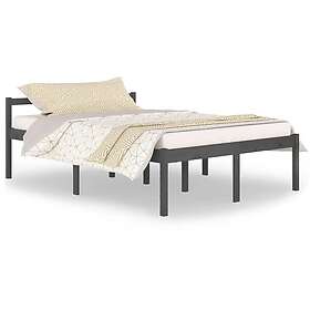 vidaXL Sängynrunko grå massiv furu 140x200 cm 810616