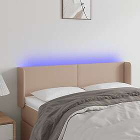 vidaXL Sängynpääty LED cappuccino 147x16x78/88 cm konstläder 3123051