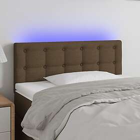 vidaXL Sängynpääty LED mörkbrun 100 x 5 78/88 cm tyg 3122039
