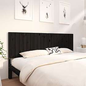 vidaXL Sengegavl svart 205,5x4x100 cm massiv furu 818894