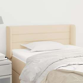 vidaXL Sänggavel med kanter gräddvit 103x16x78/88 cm tyg 3118903
