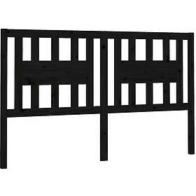 vidaXL Sengegavl svart 141x4x100 cm massiv furu 818669