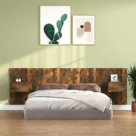 vidaXL Sengegavl med lådor rökfärgad ek konstruerat trä 3115705