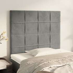 vidaXL Huvudgavlar 2 st ljusgrå 100x5x78/88 cm sammet 3116374