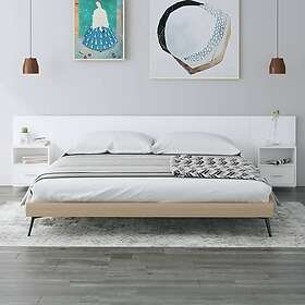 vidaXL Sengegavl med lådor vit konstruerat trä 3115740