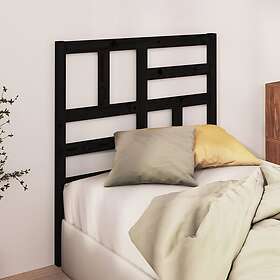 vidaXL Sängynpääty svart 106x4x104 cm massiv furu 818179