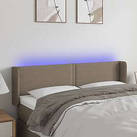 vidaXL Huvudgavel LED taupe 147x16x78/88 cm tyg 3123098