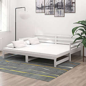 vidaXL Dagbädd utdragbar 2x(90x200) cm vit massiv furu 3083660