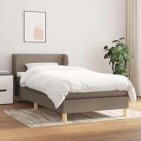 vidaXL Rammeseng med madrass taupe 90x200 cm tyg 3126697