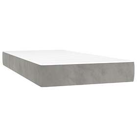 vidaXL Ramsäng med madrass ljusgrå 100x200 cm sammet 3129195