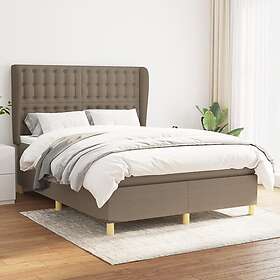 vidaXL Lit à ressort med madrass taupe 140x190 cm tyg 3128841