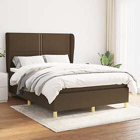 vidaXL Lit à ressort med madrass mörkbrun 140x190 cm tyg 3128440