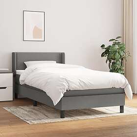 vidaXL Rammeseng med madrass mörkgrå 90x190 cm tyg 3129594