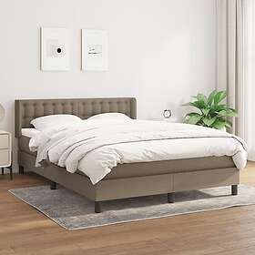 vidaXL Lit à ressort med madrass taupe 140x190 cm tyg 3130029