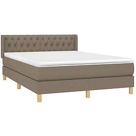 vidaXL Ramsäng med madrass taupe 140x200 cm tyg 3130517