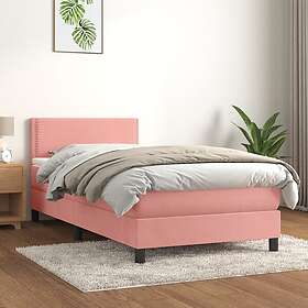 vidaXL Ramsäng med madrass rosa 80x200 cm sammet 3141214