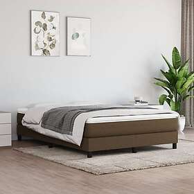 vidaXL Ramsäng med madrass mörkbrun 140x190 cm tyg 3144072