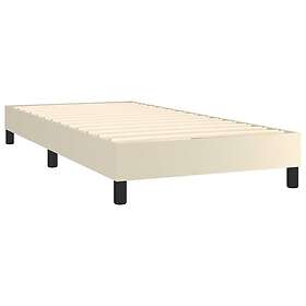 vidaXL Mattress base med madrass & LED gräddvit 80x200 cm konstläder 3134071