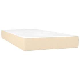 vidaXL Lit à ressort med madrass & LED gräddvit 100x200 cm tyg 3133938