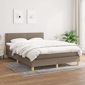 vidaXL Ramsäng med madrass taupe 140x200 cm tyg 3140541