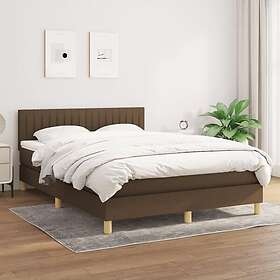 vidaXL Ramsäng med madrass mörkbrun 140x190 cm tyg 3140772