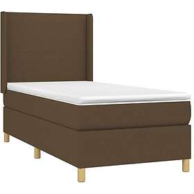 vidaXL Ramsäng med madrass & LED mörkbrun 100x200 cm tyg 3138696