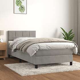 vidaXL Ramsäng med madrass ljusgrå 100x200 cm sammet 3141287
