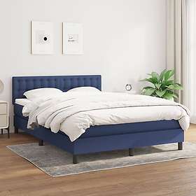 vidaXL Ramsäng med madrass blå 140x190 cm tyg 3140375