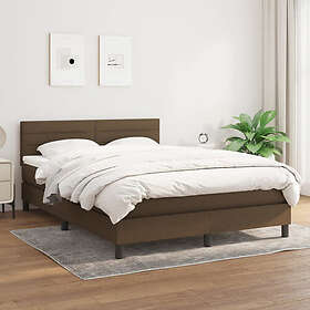 vidaXL Ramsäng med madrass mörkbrun 140x190 cm tyg 3140132
