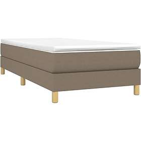 vidaXL Rammeseng med madrass taupe 100x200 cm tyg 3144155