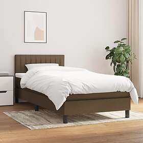 vidaXL Ramsäng med madrass mörkbrun 90x190 cm tyg 3140180