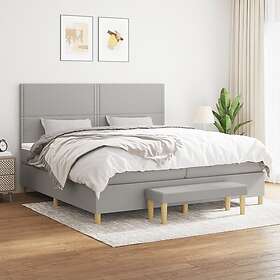 vidaXL Rammeseng med madrass ljusgrå 200x200 cm tyg 3137101