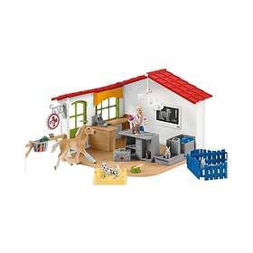 Schleich Farm World Veterinärpraktik med husdjur Actionfigur