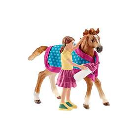 Schleich Horse Club Föl med filt Action-figur