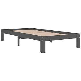vidaXL Sängynrunko grå massivt trä 90x190 cm 3FT 810332