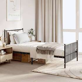 vidaXL cadre de lit med huvudgavel och fotgavel svart metall 90x190 cm 350874