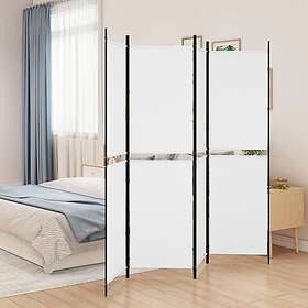 vidaXL Rumsavdelare 4 paneler vit 200x180 cm tyg 350214