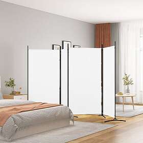 vidaXL Rumsavdelare 4 paneler vit 346x180 cm tyg 350262
