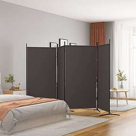 vidaXL Rumsavdelare 4 paneler brun 346x180 cm tyg 350263