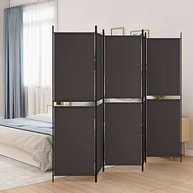 vidaXL Rumsavdelare 5 paneler brun 250x200 cm tyg 350235