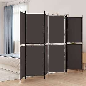 vidaXL Rumsavdelare 6 paneler brun 300x200 cm tyg 350239