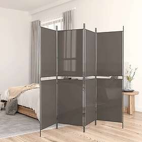vidaXL Rumsavdelare 5 paneler antracit 250x200 cm tyg 350236