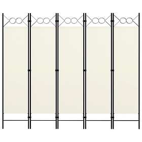 vidaXL Rumsavdelare 5 paneler gräddvit 200x180 cm 320707